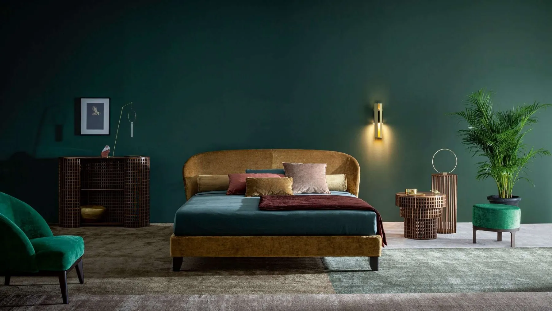 Letto in tessuto con testiera Carnaby di Twils